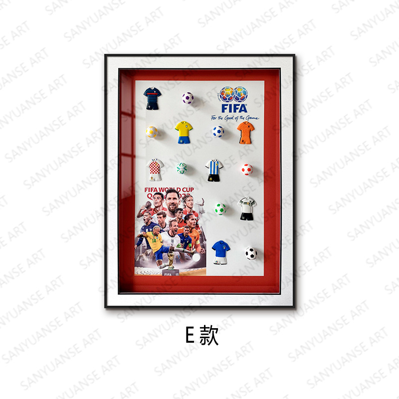 Copa del mundo de fútbol decoración de pinturas recuerdos regalos de los fanáticos dormitorio de los niños mural junto a la cama pintura física tridimensional