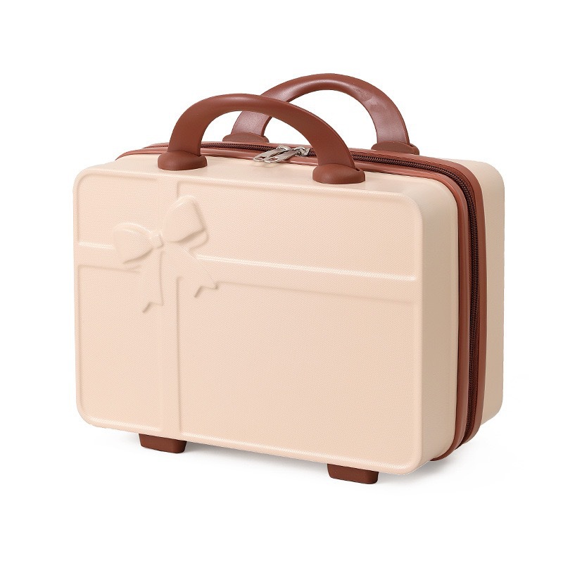 Estuche de cosméticos retro mini estuche de mano de 14 pulgadas, equipaje pequeño, bolsa de cosméticos de almacenamiento de recuerdos, caja de contraseña pequeña