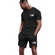 跨境夏季男士3d字母印花健身休闲运动套装短袖T恤短裤2件套