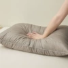 Low Pillow Single Side-Flower Silk Pillow Gray