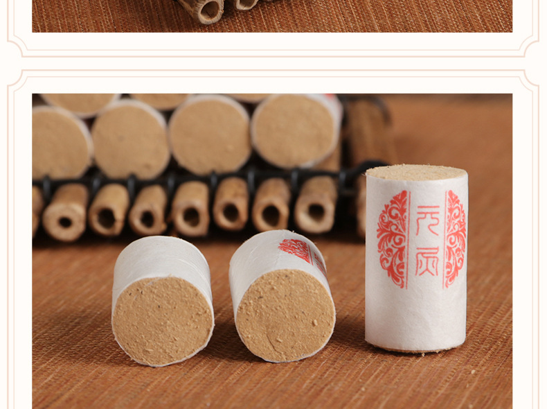 Small Moxa Cone Ai Zhu 1.5x2.7cm Aged Moxibustion Stick for Eye Warming Therapy Home and Studio Use in use