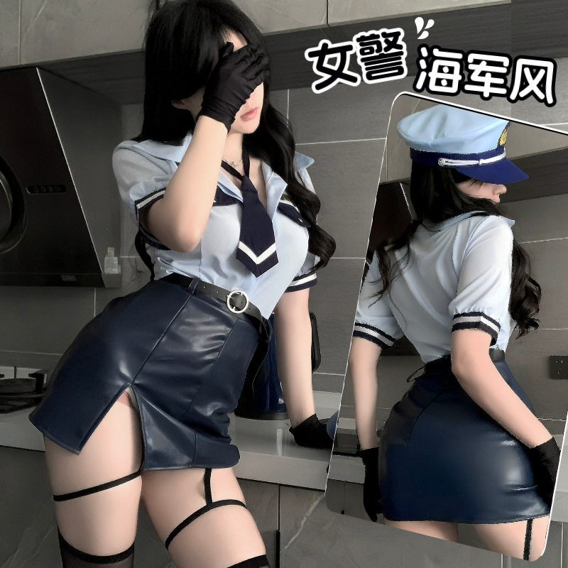 Meizhilan Sexy Lingerie Instructor Role Guidance Uniform Temptation Cos Suit Policewoman Uniform Anime Dropshipping