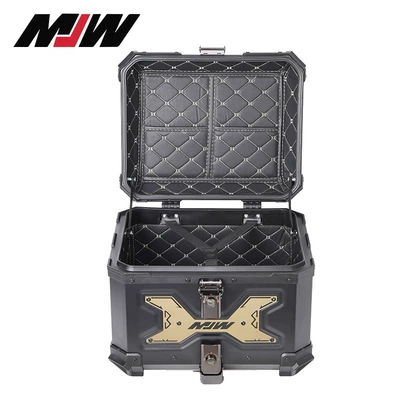 45L Gold Embossed Motorcycle Quick-Release Aluminum Alloy Tail Box Scooter Luggage Electric Vehicle Tail Box (Motorcycle trunk)