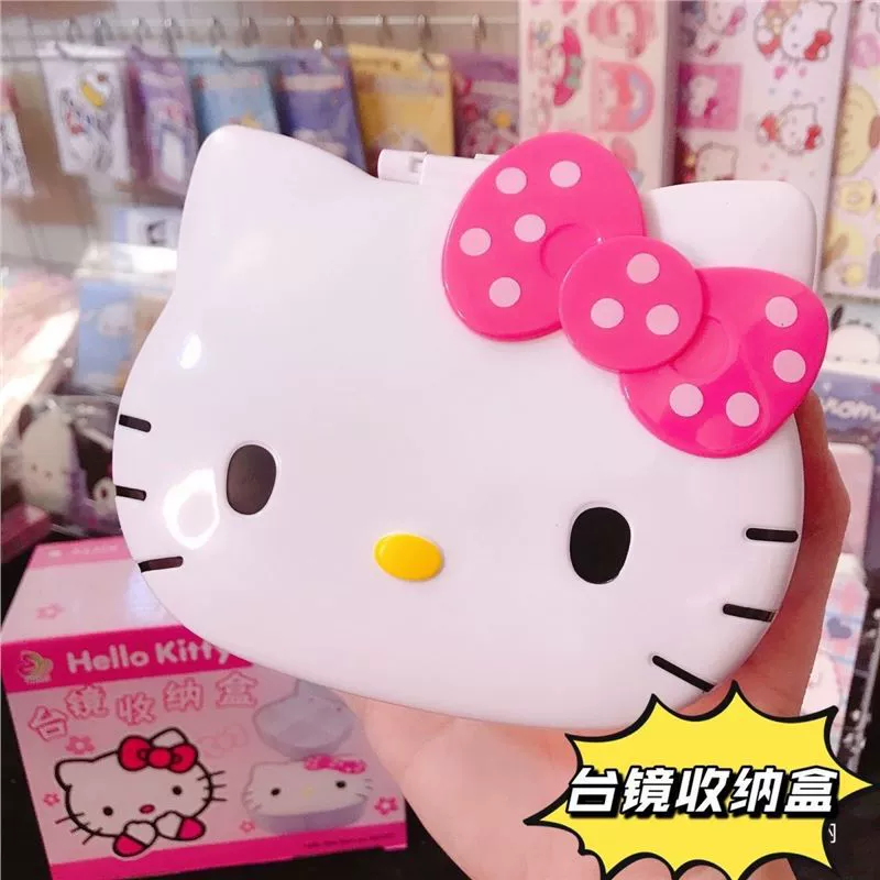 Hello Kitty Hello Kitty настольное зеркало шкатулка для драгоценностей коробка для хранения мелочей портативное зеркало для макияжа подарок на день рождения