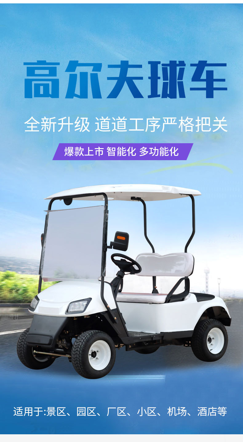 Electric Golf Cart for Foreign Trade Export, Tourist Attraction, 4-Seater, 6-Seater, Hotel Reception, Rv Golf Cart