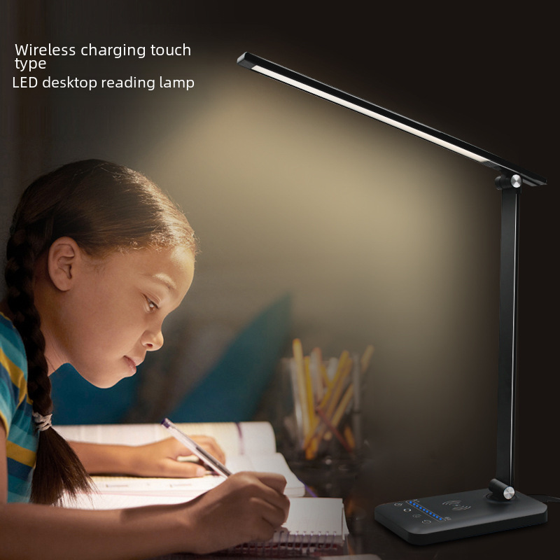 檯燈學習護眼led無線充電檯燈床頭閱讀燈小夜燈宿舍跨境批發節能