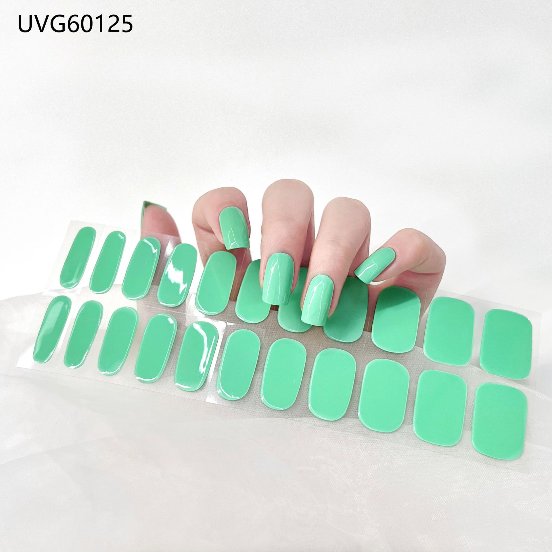 Pegatinas de uñas de gel UV transparentes efecto hielo, semicuradas, con lámina dorada, fototerapia, efecto película de aceite
