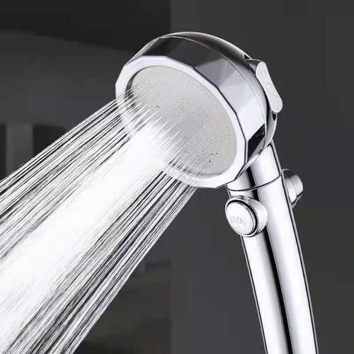 Three-speed adjustment, one-button water stop switch, Japanese supercharged shower head, removable and washable water-saving bathroom shower head