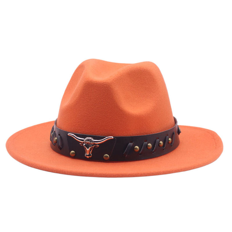 Cappello da cowboy spagnolo unisex Cappello a cilindro jazz erboso con tesa piatta e tesa larga per uomo e donna_voghion.com