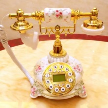 老式仿古欧式欧美经典青铜陶瓷转盘式按键式创意别墅老洋房电话机