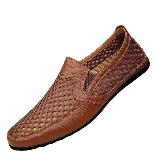 Men's Summer Mesh Slip-on Loafers, Breathable Open Mesh Shoes for Driving