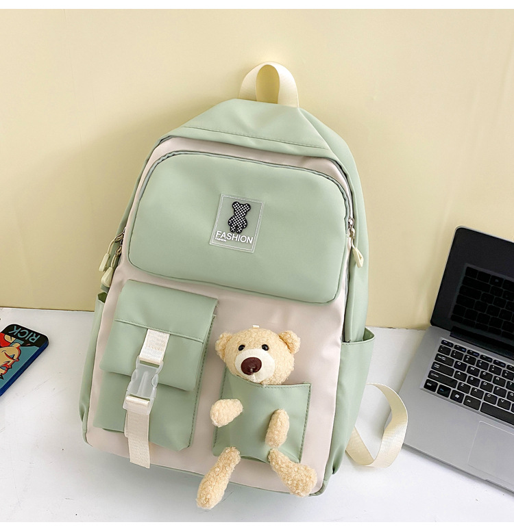 Zaini per bambini, nuovi zaini scolastici per studenti universitari, zaino per bambine con bambola e orso dei cartoni animati, zaino casual carino per donne_voghion.com