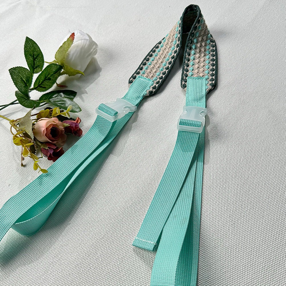 베이지 자카드 와이드 숄더 스트랩