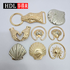 新款比基尼前胸金属贝壳装饰扣 贝壳泳衣扣 海洋风泳衣裤腰带扣