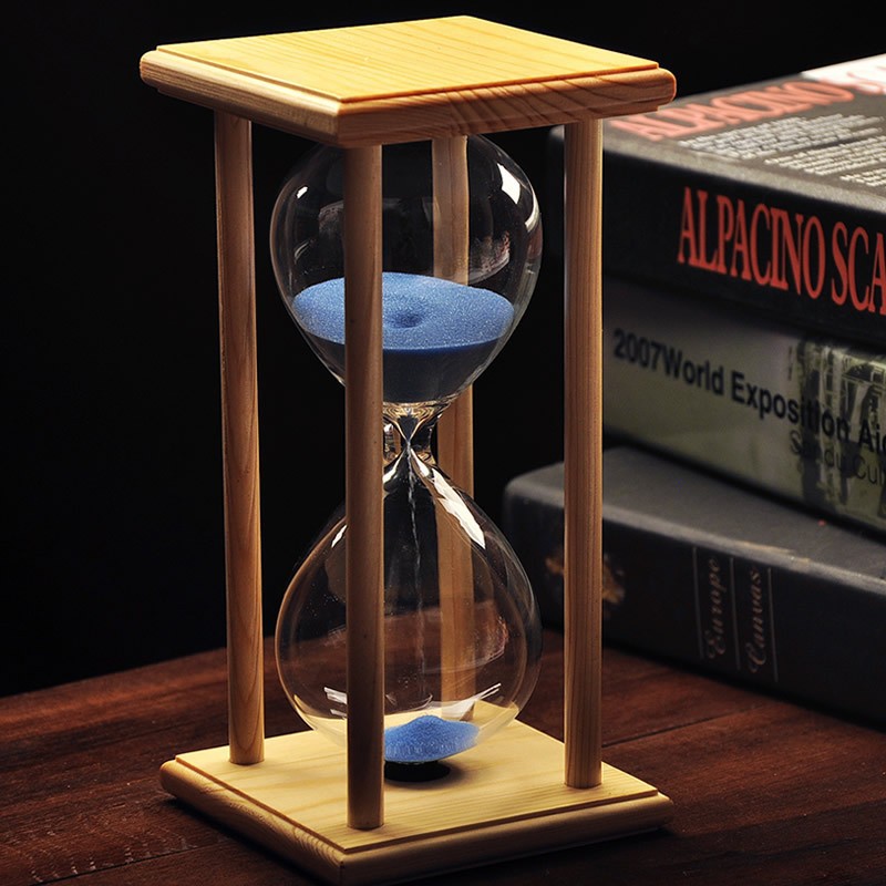 60 45 \ 30 15 minutos de madera marco vidrio reloj de arena temporizador creativo puesto de suministro al por mayor adornos creativos
