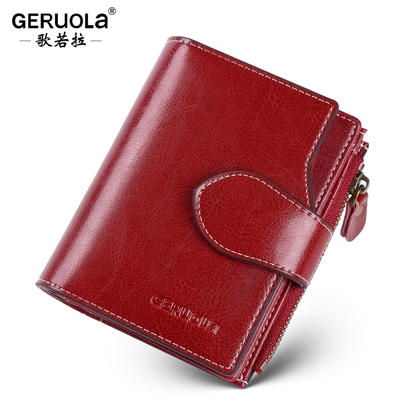 Guangzhou Geruola fábrica de cuero bolso de tarjetas multifuncional de cuero multiplaza tarjeta bancaria cartera de conducir