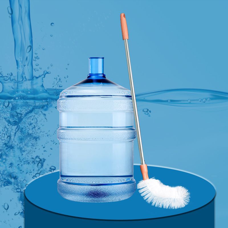 Long handle bucket brush thickened stainless steel water dispenser cleaning ball brush artifact telescopic rod mineral water pure bucket brush