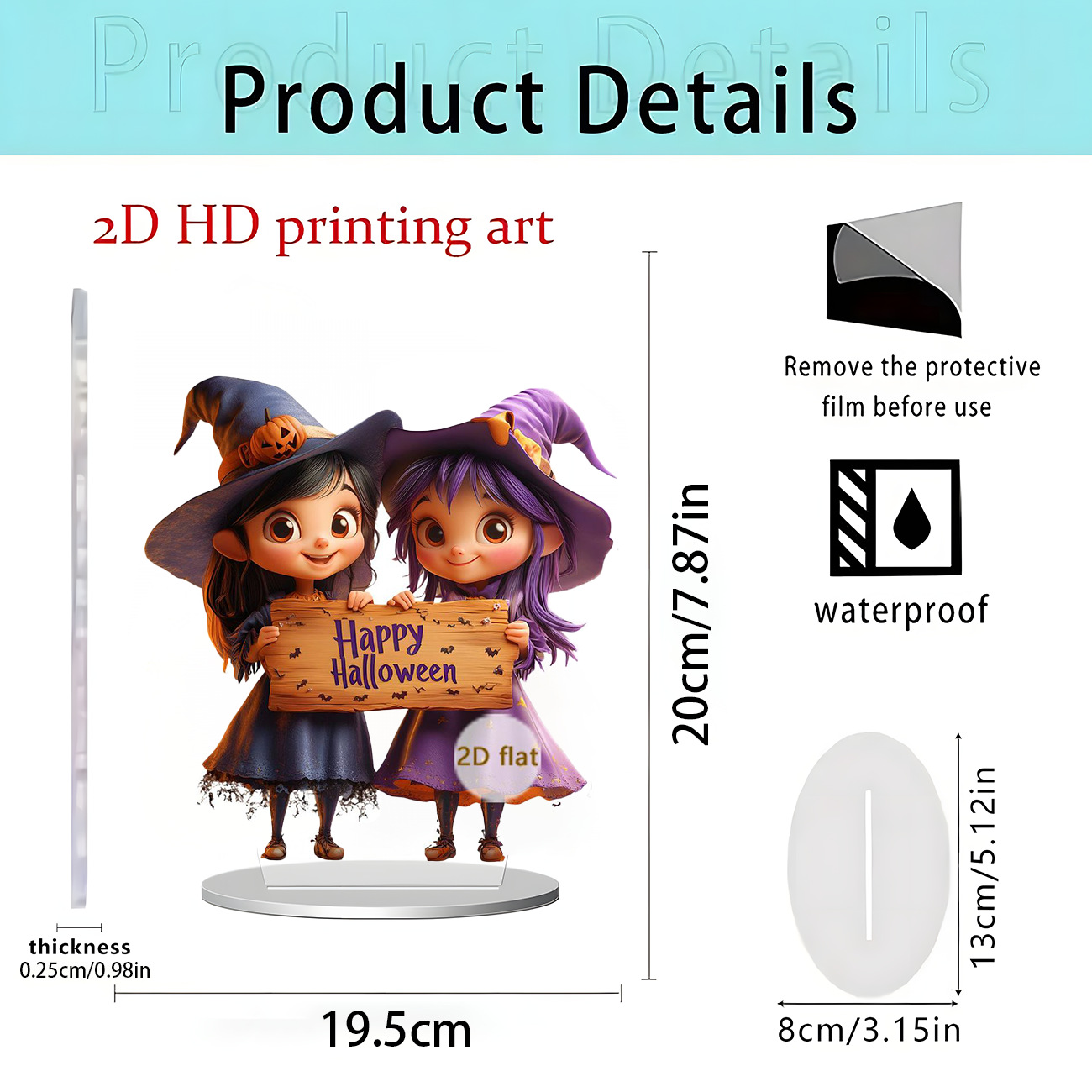 Transfronterizo Amazon Halloween Navidad Mesa Bandera Fiesta Decoración Acrílico 2D Decoración de escritorio plano Decoración