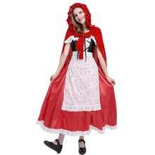 万圣节小红帽披风红色斗篷女巫婆装公主圣诞节长裙舞台演出cos服