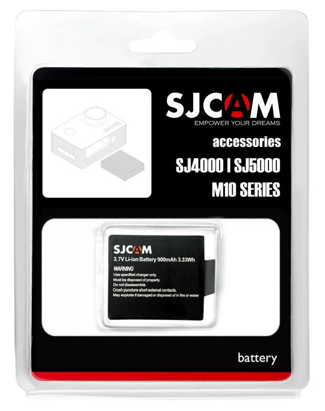 Оригинальная литиевая батарея для экшн-камеры Sjcam A10 M10 (для SJ4000, SJ6, SJ7, SJ8, SJ10), аксессуар