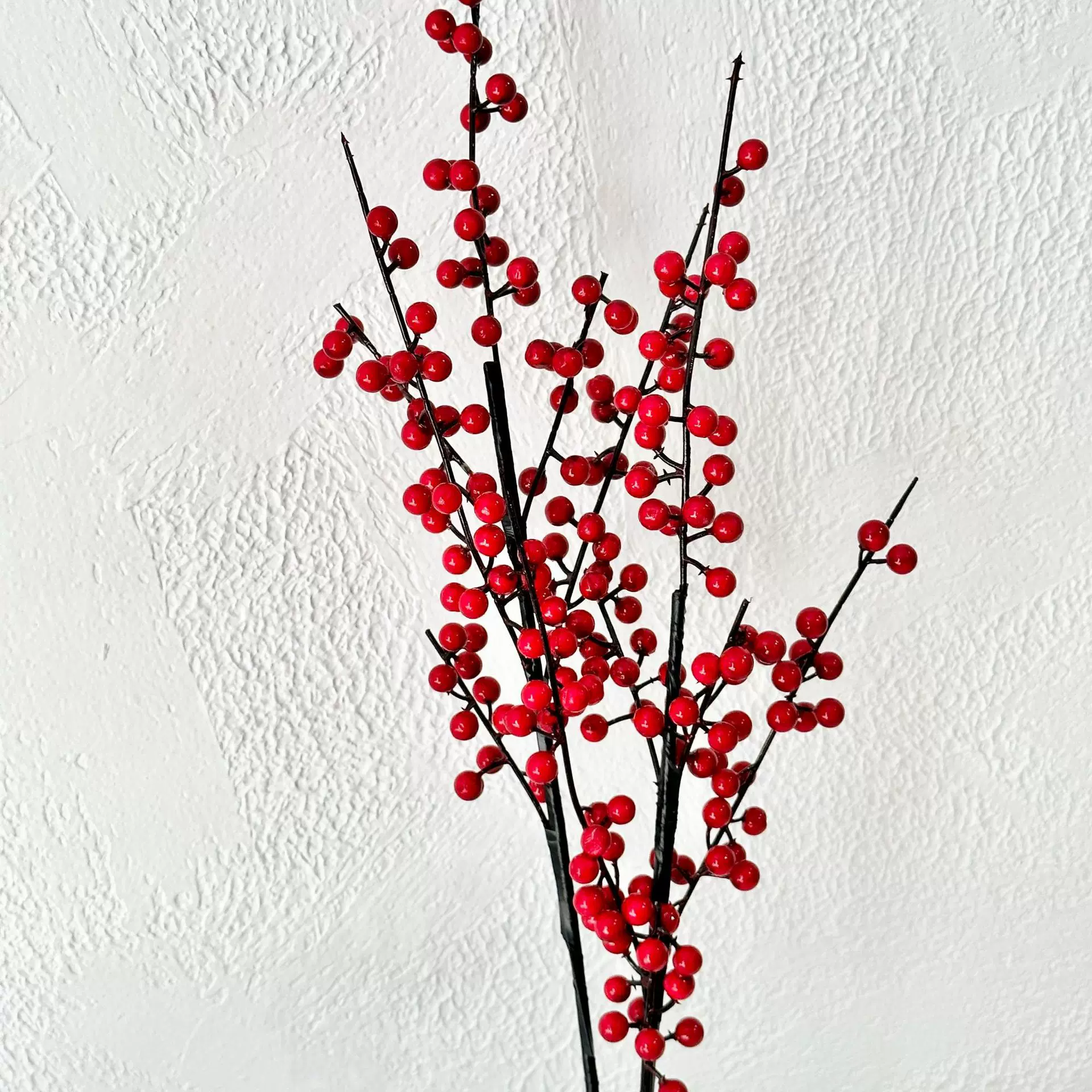 新年福桶抱抱桶冬青果发财果年宵花diy插花材料仿真浆果枝圣诞果