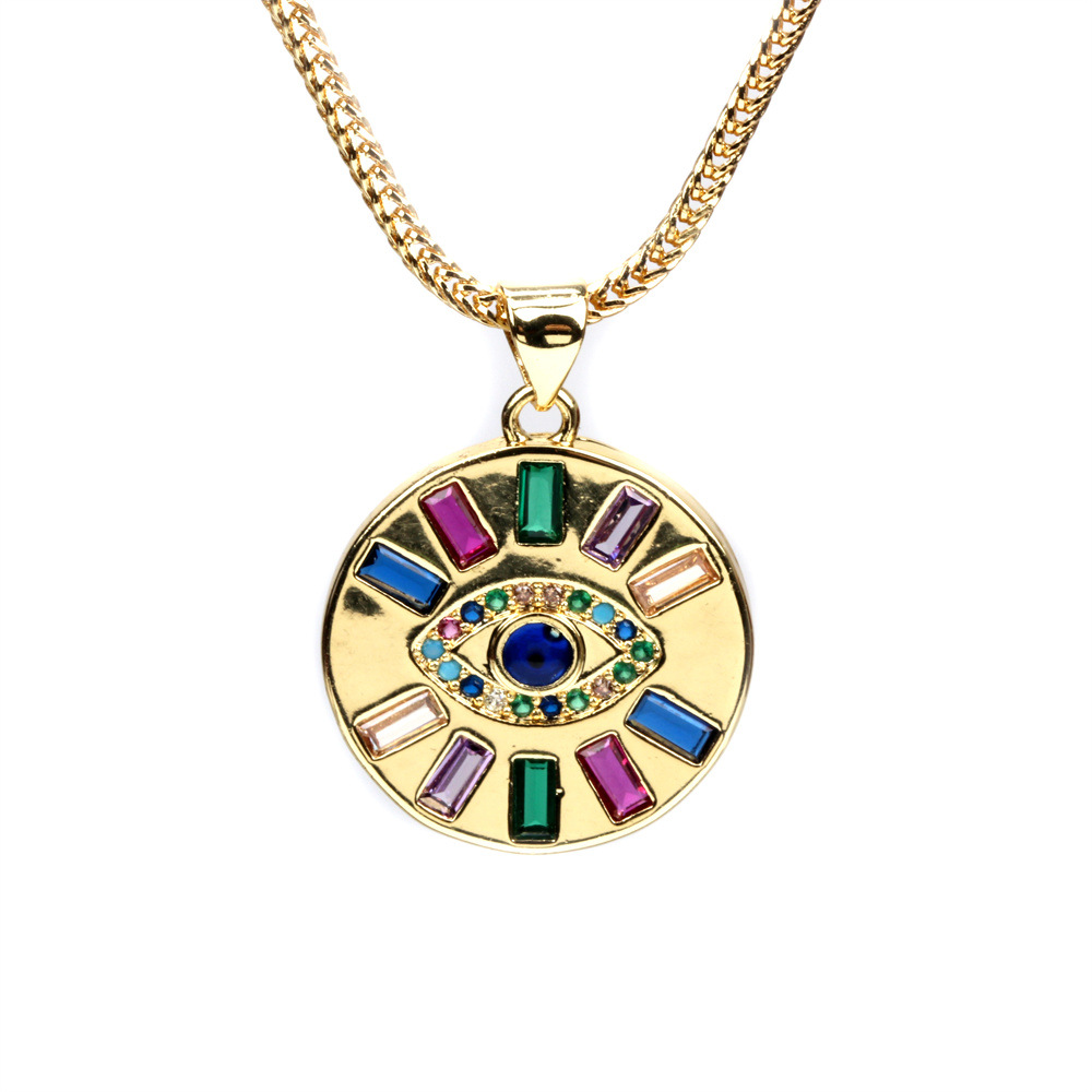 creative copper colored diamond devilu0027s eye necklace clavicle chain