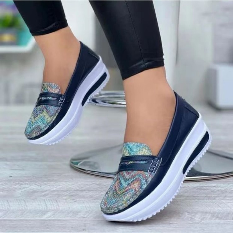 Damenschuhe große Plateauschuhe leichte Slipper mit Gürtelschnalle Schaukelschuhe Tods-Schuhe Faule Schuhe Einzelschuhe_voghion.com