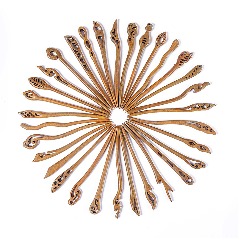 Accesorios para el cabello Hanfu horquilla de sándalo verde nuevo estilo chino tocado de sentido alto al por mayor