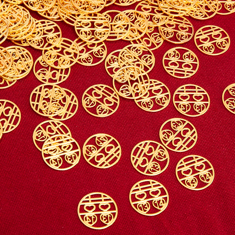 2cm金色圆形1314喜一个0.08