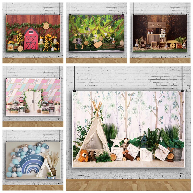 Balloons, Autumn Leaves, Children's Birthday Photo Scene Decoration Backdrop, Event Photo Cloth, Foreign Trade Wholesale