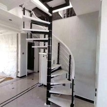 厂家批发  自建楼房中柱旋转梯 钢木楼梯 别墅家装旋转楼梯