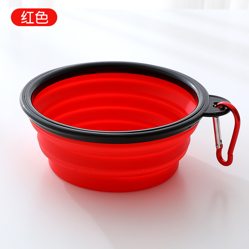 Tazón para mascotas en stock al por mayor de cuero Taobao plegable al aire libre plegable imitación silicona perro tazón portátil perro tazón para salir