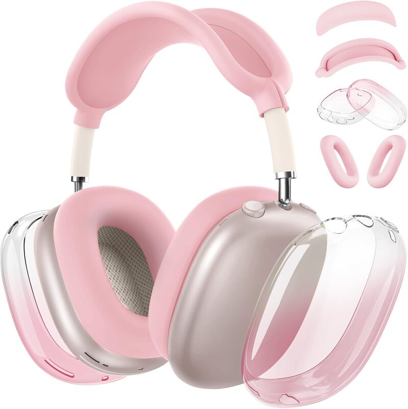 Suitable for AirPods Max Headphone Protective Case, Headband Cover, Ear Cap Cover, Transparent Head-Mounted Tpu Gradient Protective Case