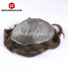 工厂现货 男士假发超薄皮子v针0.02男士外贸发块发质