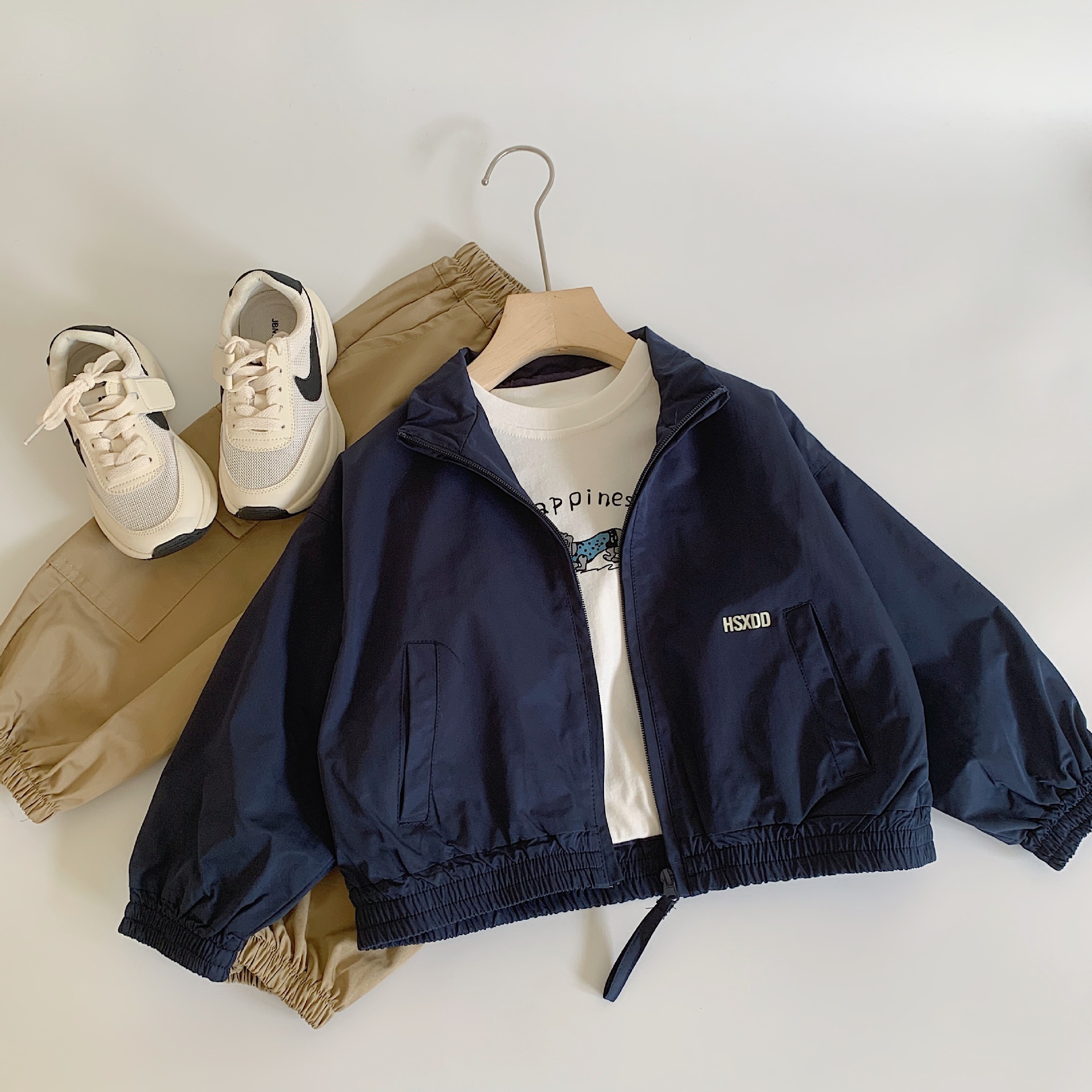 Mai Bao chaqueta infantil 2025 ropa de primavera impresa con cremallera chaqueta para niños coreanos ropa casual para niños