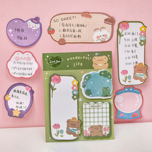 ins cartoon combination sticky note students cute message note note paper high appearance value can be pasted N times