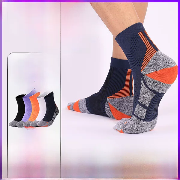 Mingjun Coolmax Professional Running Socks, Mid-Length Sweat-Absorbent, Quick-Drying, Non-Slip, Wear-Resistant Sports Socks for Men and Women