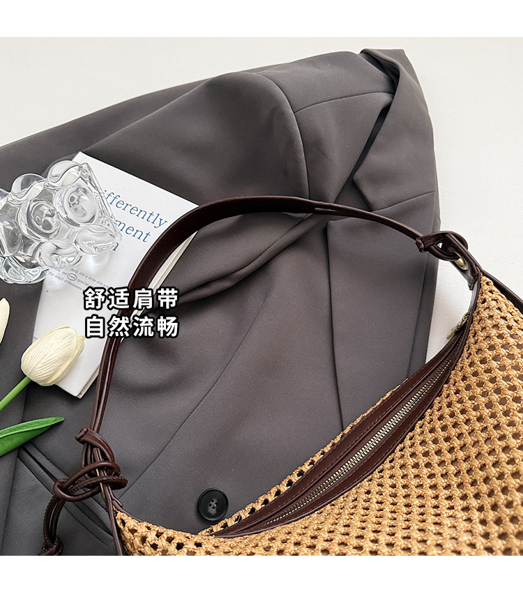 Summer niche vacation-style woven underarm bag for women 2025 new casual seaside and beach single-shoulder handbag trend Item Picture