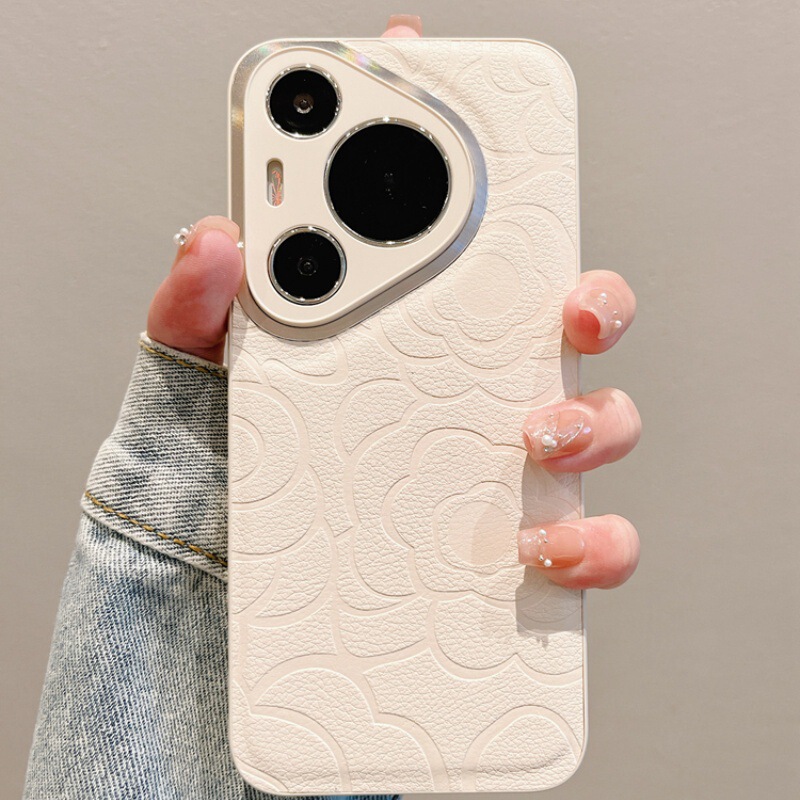 Camellia Leather Pattern Suitable for Huawei Pura90Pro Precision Hole Lens Phone Case Nova13 Protective Cover Magic7 Camellia Leather Pattern Suitable for Huawei Pura90Pro Precision Hole Lens Phone Case Nova13 Protective Cover Magic7