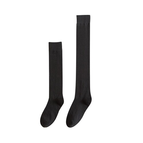Calf socks for women spring and autumn college style long cotton socks high high pressure socks black mid-calf knee-length slimming long socks