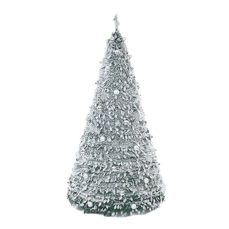 Transfronterizos de envío rápido plegable retráctil árbol de Navidad con lámpara luminosa LED simulación de árbol de Navidad material ecológico