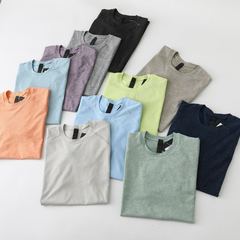 LU Jiaping テック速乾性通気性生地シームレスワンピースクラフトメンズスポーツ半袖 T シャツ軽量ショート T シャツ