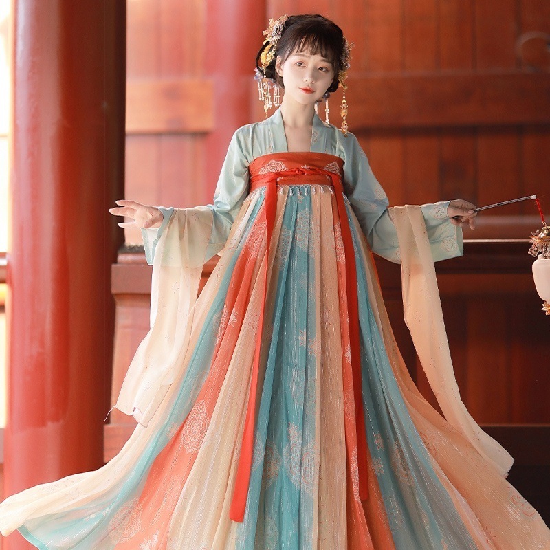 Hanfu Ming Dynasty Female Stage Fairy Costume, Tulle Dress for