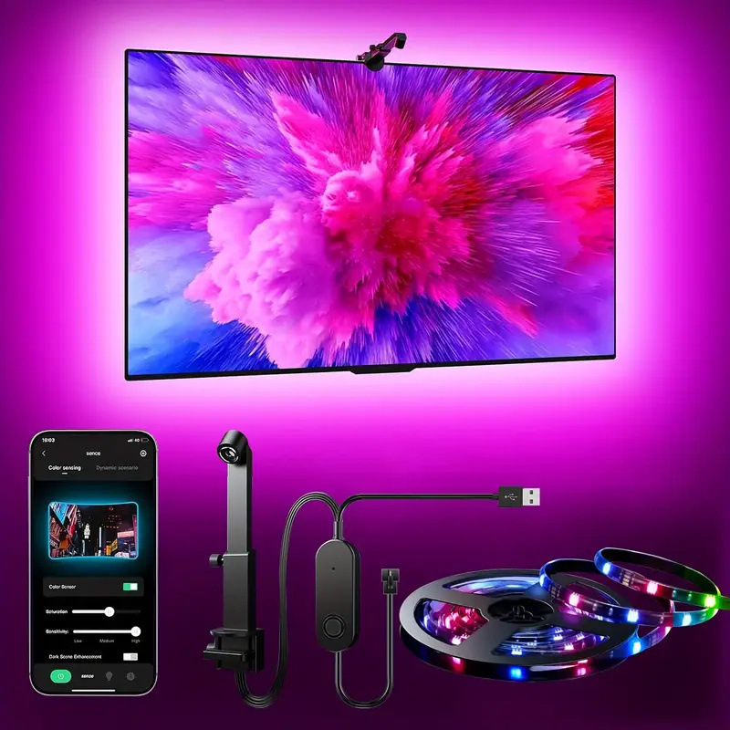 Tv Tv Same-Screen Ambient Light Smart Light Strip with Screen Capture Tv Screen Synchronization Rgb Colorful Led Ambient Light