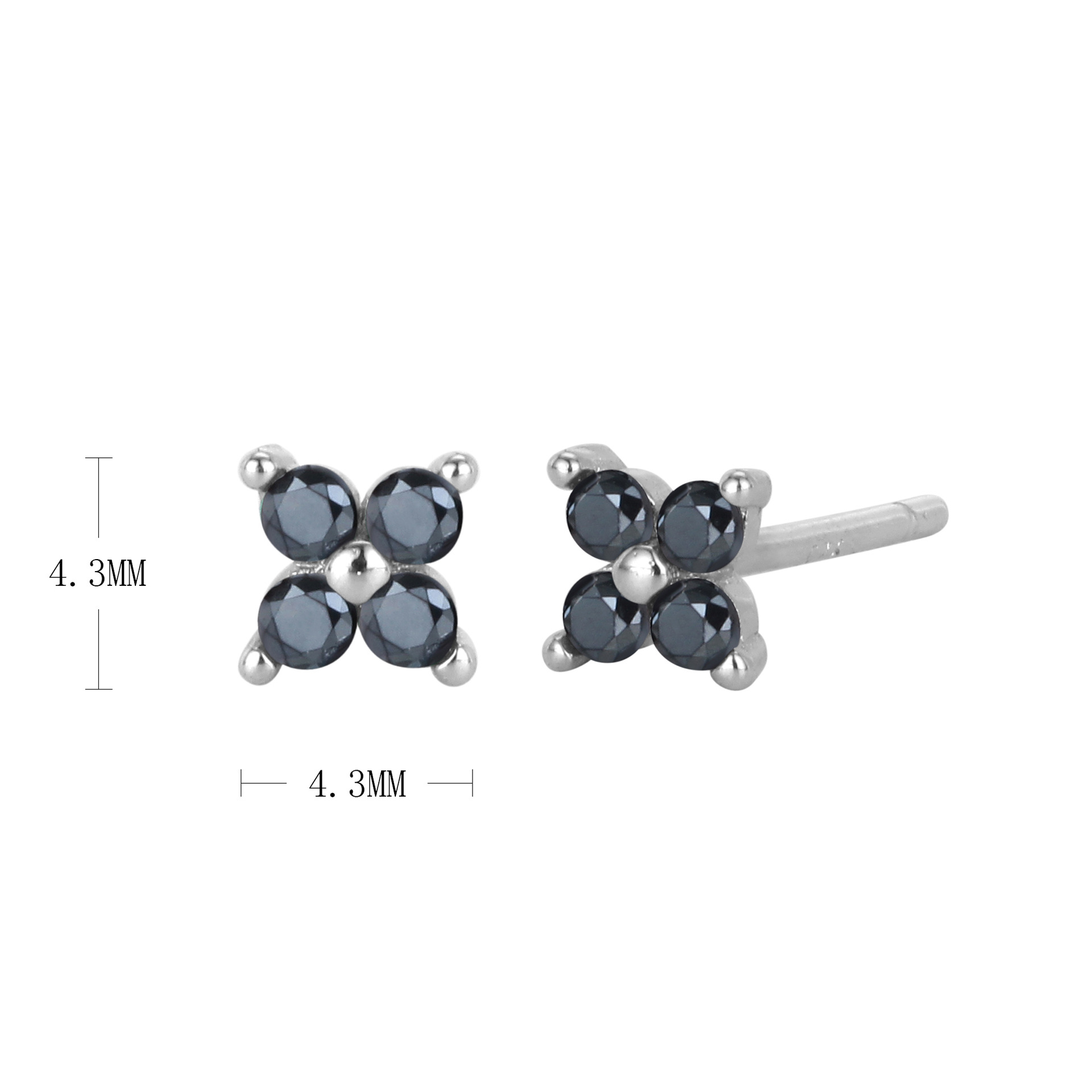 925 silver plated platinum-black