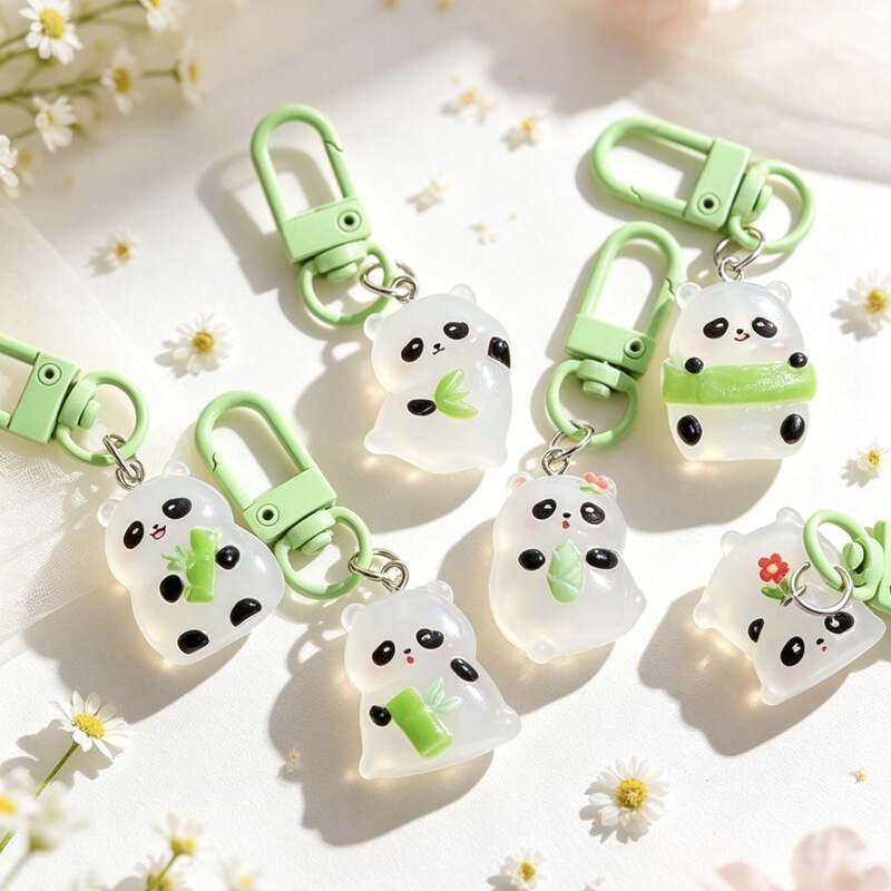 New Cute Panda Luminous Keychain Cartoon Backpack Pendant Student Best Friend Gift Girly Bag Accessory New Cute Panda Luminous Keychain Cartoon Backpack Pendant Student Best Friend Gift Girly Bag Accessory