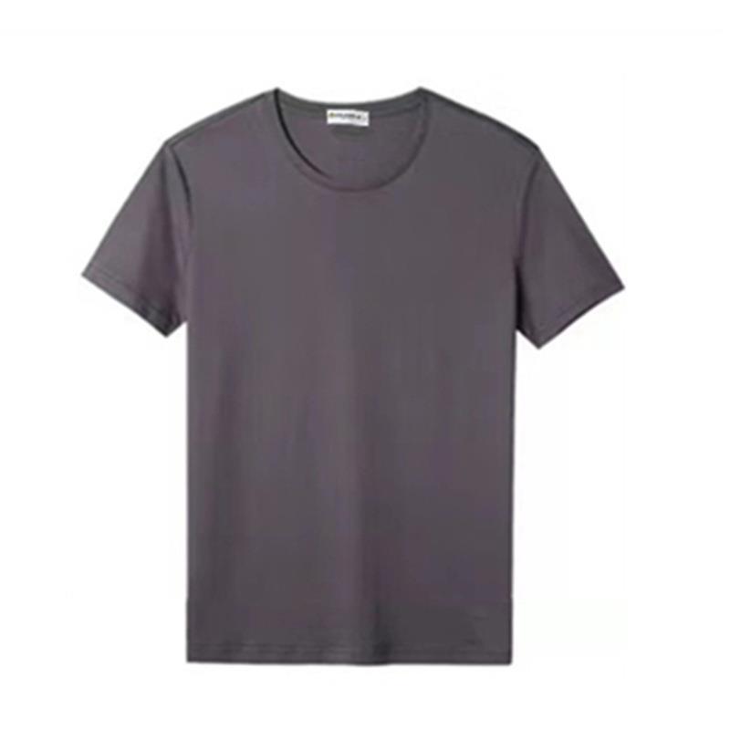 Camiseta de seda de hielo de estilo japonés Manga corta de los hombres color sólido verano delgado de secado rápido estiramiento modal algodón sensible al hielo Top Media manga moda