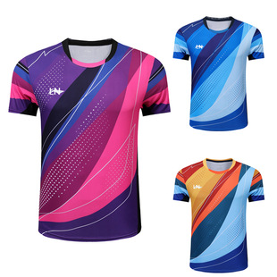 New Table Tennis Men's and Women's Competition Clothes Sports Short-sleeved Student Children's Sweat-wicking Breathable Badminton Top 6299