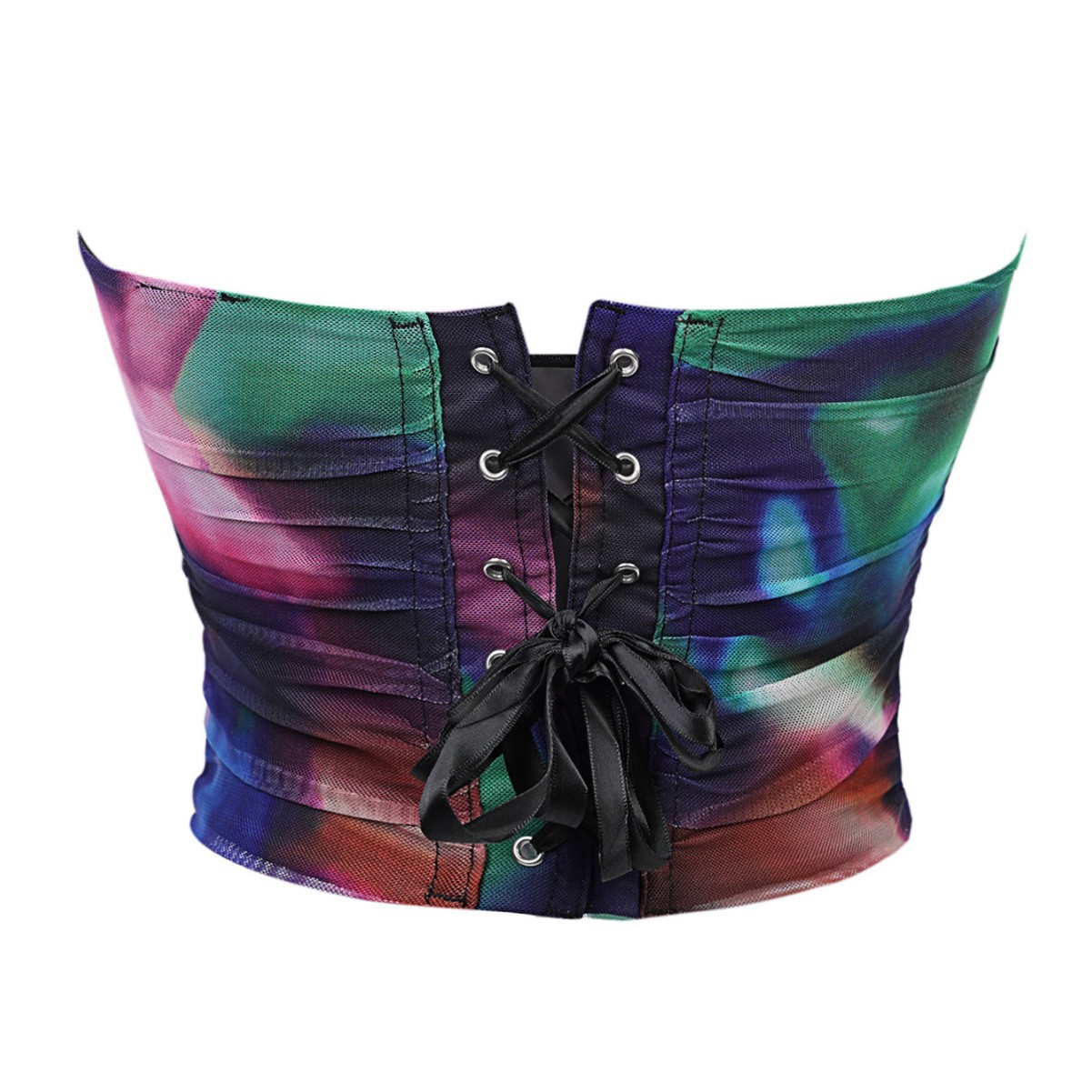 Color brillante, malla transpirable elástica, soporte de pecho sexy sin correa de hombro, chaqueta impresa, suministro transfronterizo Aliexpress