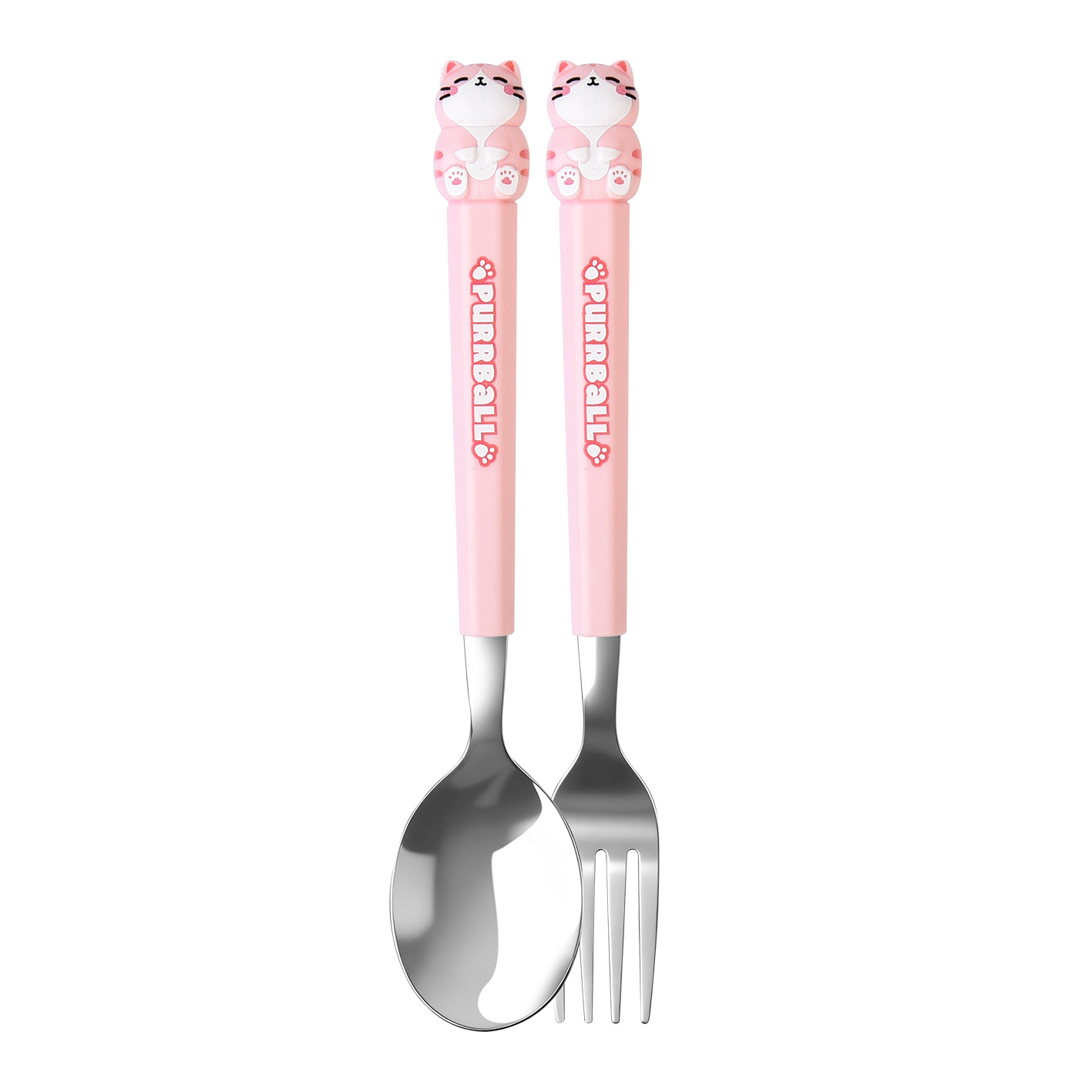 Animal encantador portátil para llevar estudiantes cucharas de comidas dormitorios escolares cucharas de cubierta de cubierta set